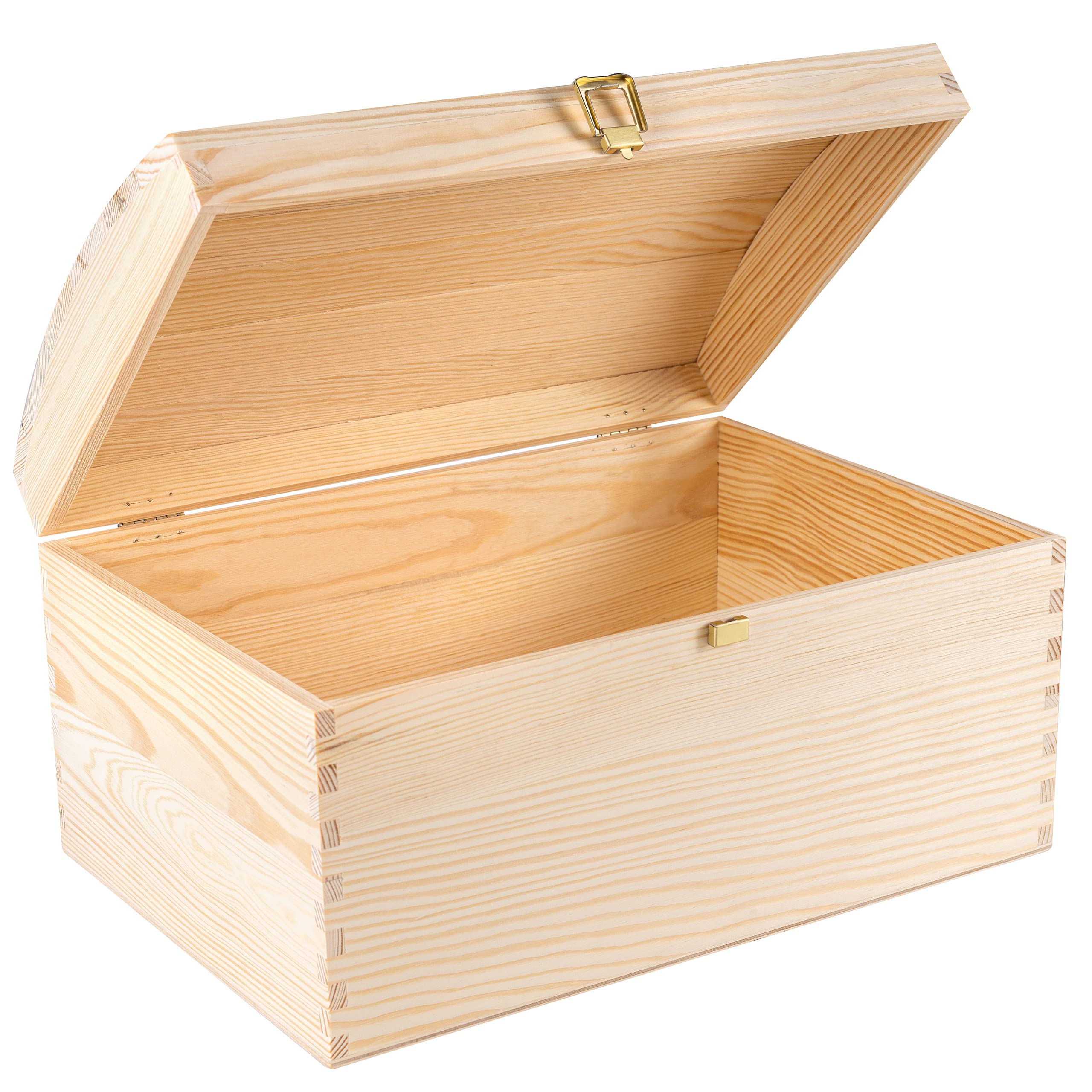 Creative Deco Wood coffre bois brut 34,5x25x19,2 cm