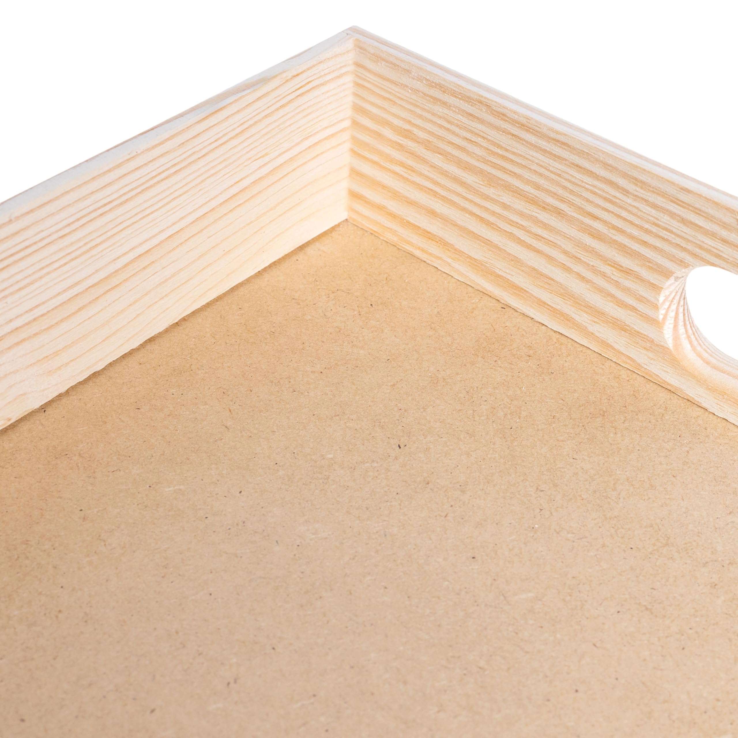 Creative Deco Caisse 40x30x6,5 cm Caisse Bois Beige à Poignées