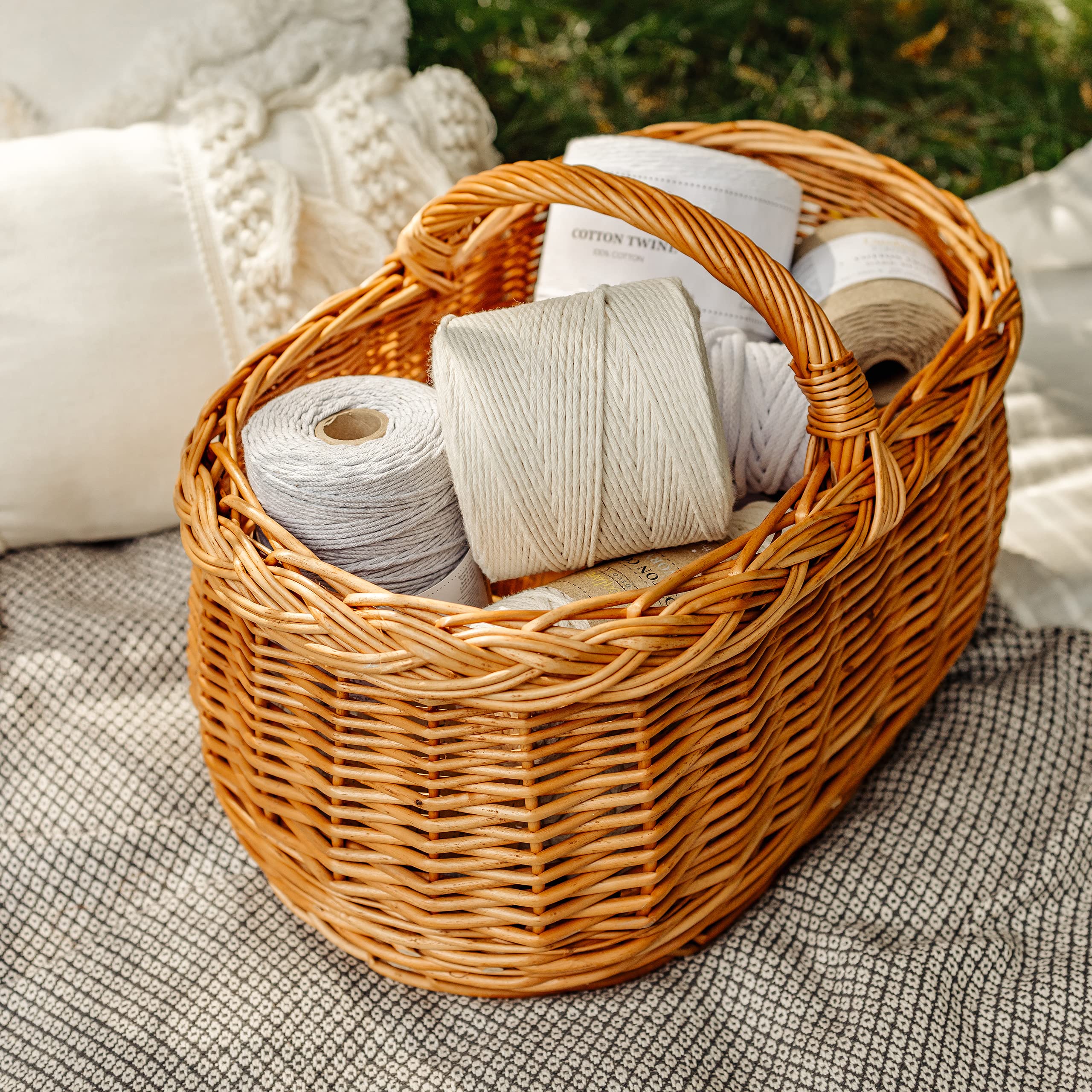 Creative Deco Corde macramé coton beige 3 mm x 300 m ficelle