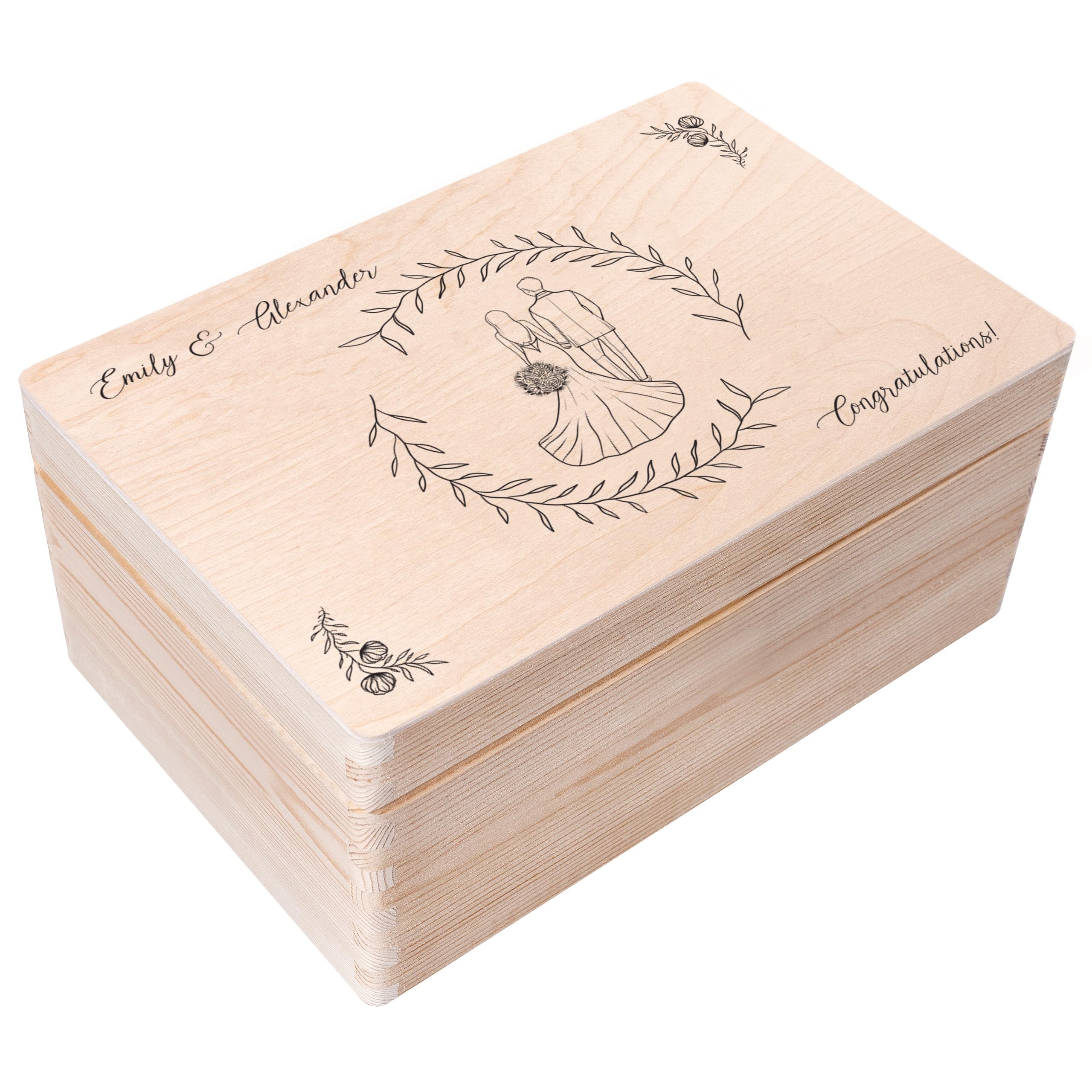 Creative Deco Boîte Souvenir Mariage Voiture 30x20x14 Bois