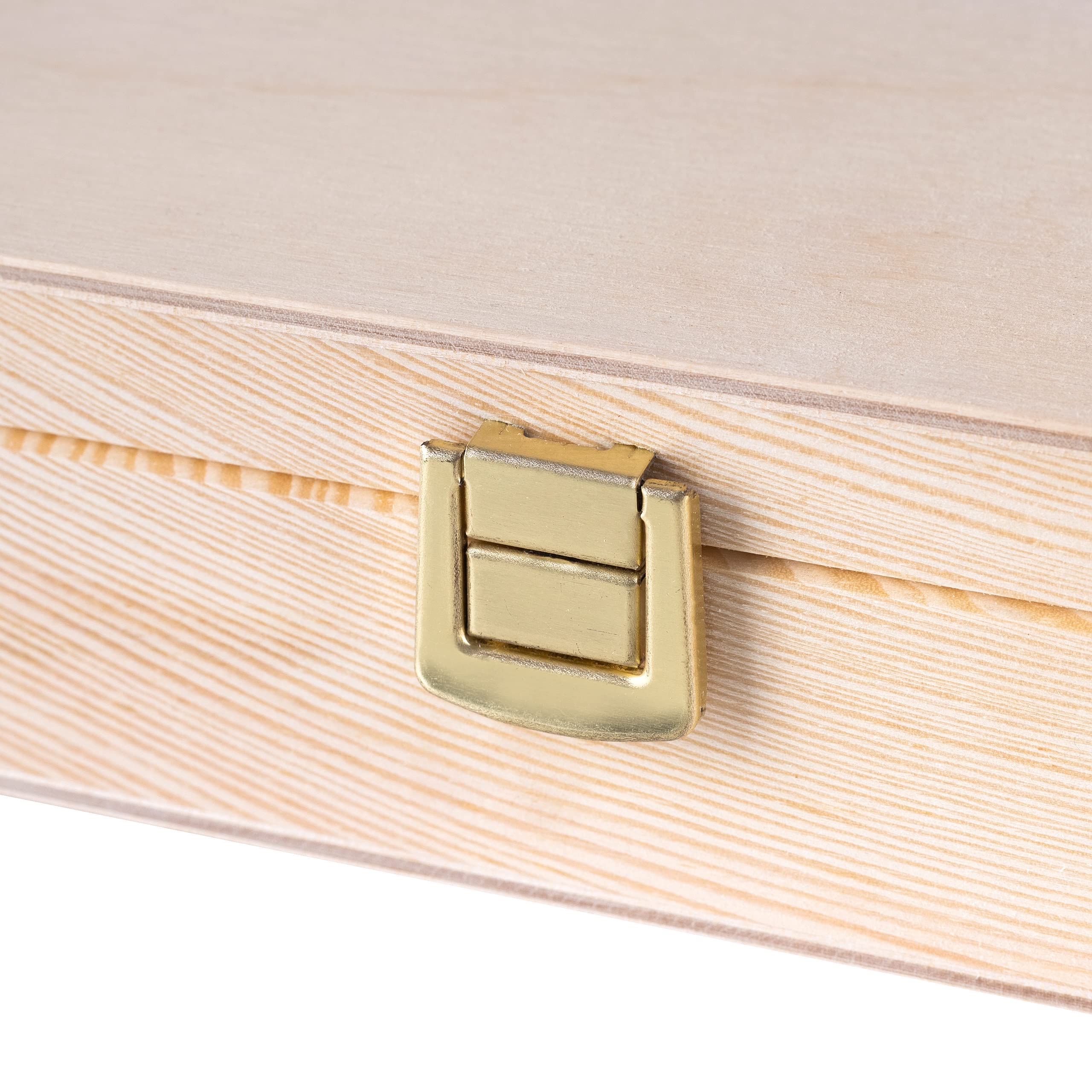 Creative Deco Boîte bois brut 24 cm avec fermoir à décorer