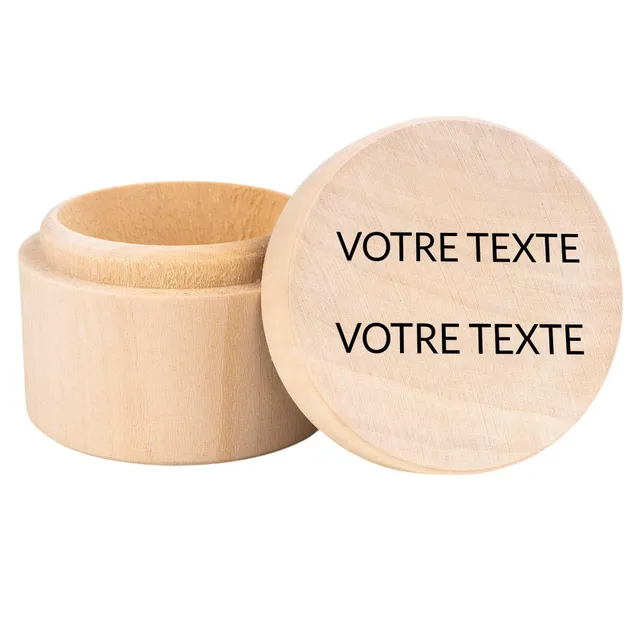 Creative Deco Boîte Bois Texte Personnalisé 5,5 cm